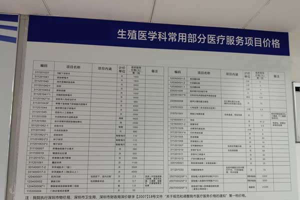 国内某生殖中心做试管定价